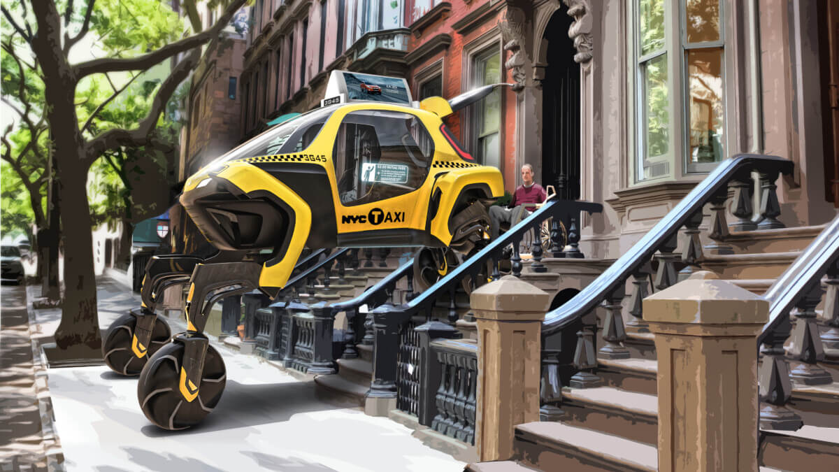 Walking car – NYC taxi cab Hyundai Elevate