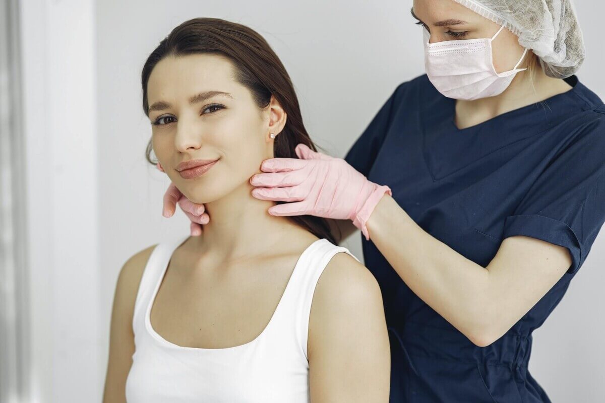 woman skin check