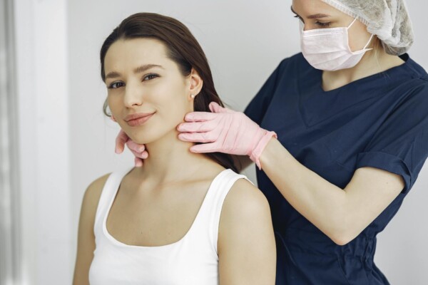 woman skin check
