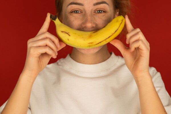 woman with banana