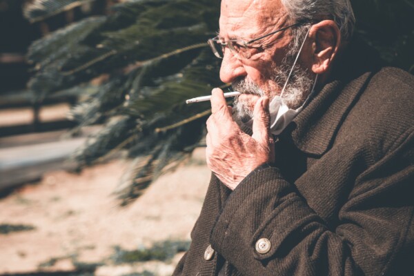old man smoking
