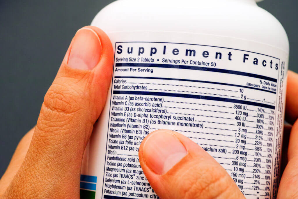 Multivitamin or vitamin supplement bottle