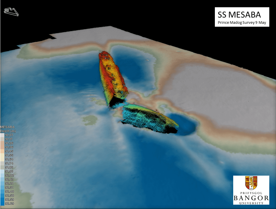 Multibeam sonar image of the SS Mesaba