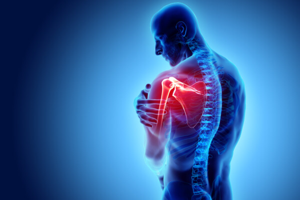 Shoulder pain concept.