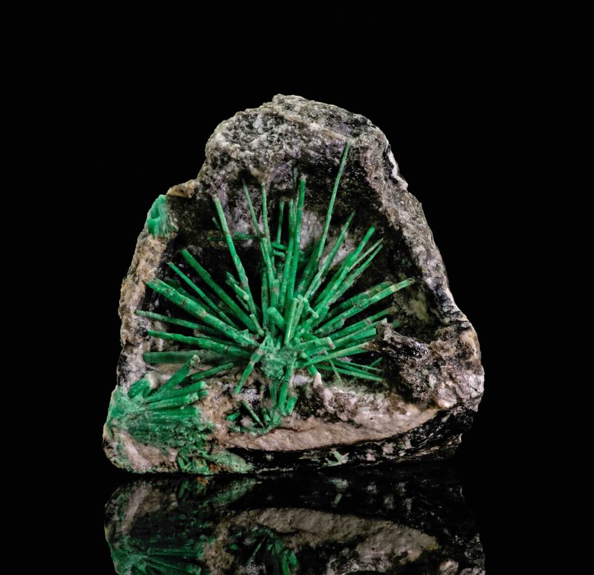 Unique environments create distinctive red, pink, blue, and green “kinds” of the mineral beryl, among them emerald