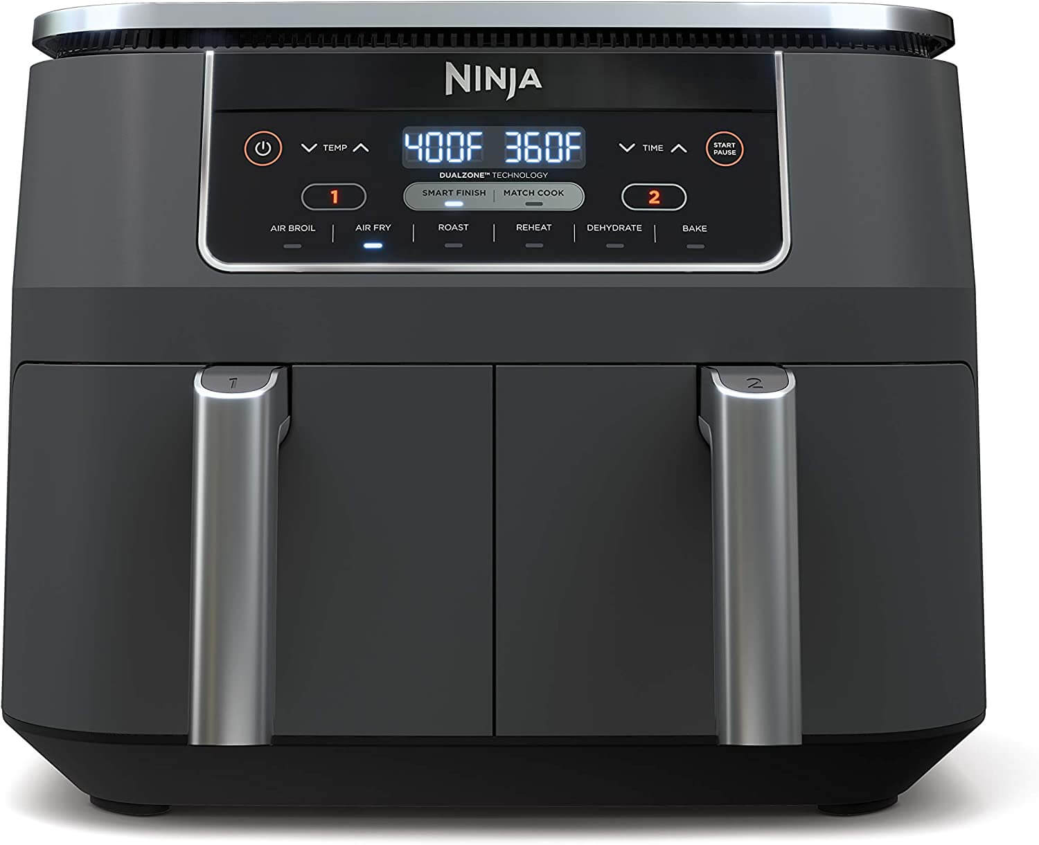 dual drawer grey air fryer