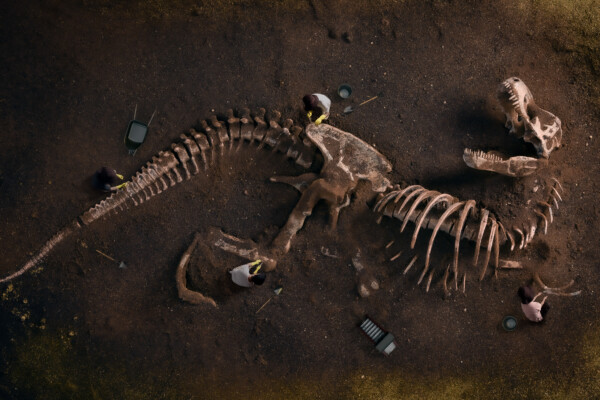 Dinosaur Fossil (Tyrannosaurus Rex) Found by Archaeologists