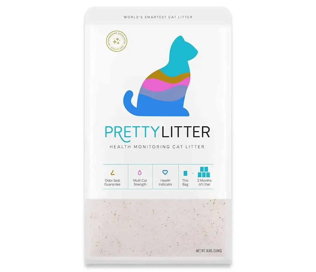 white bag of litter crystals