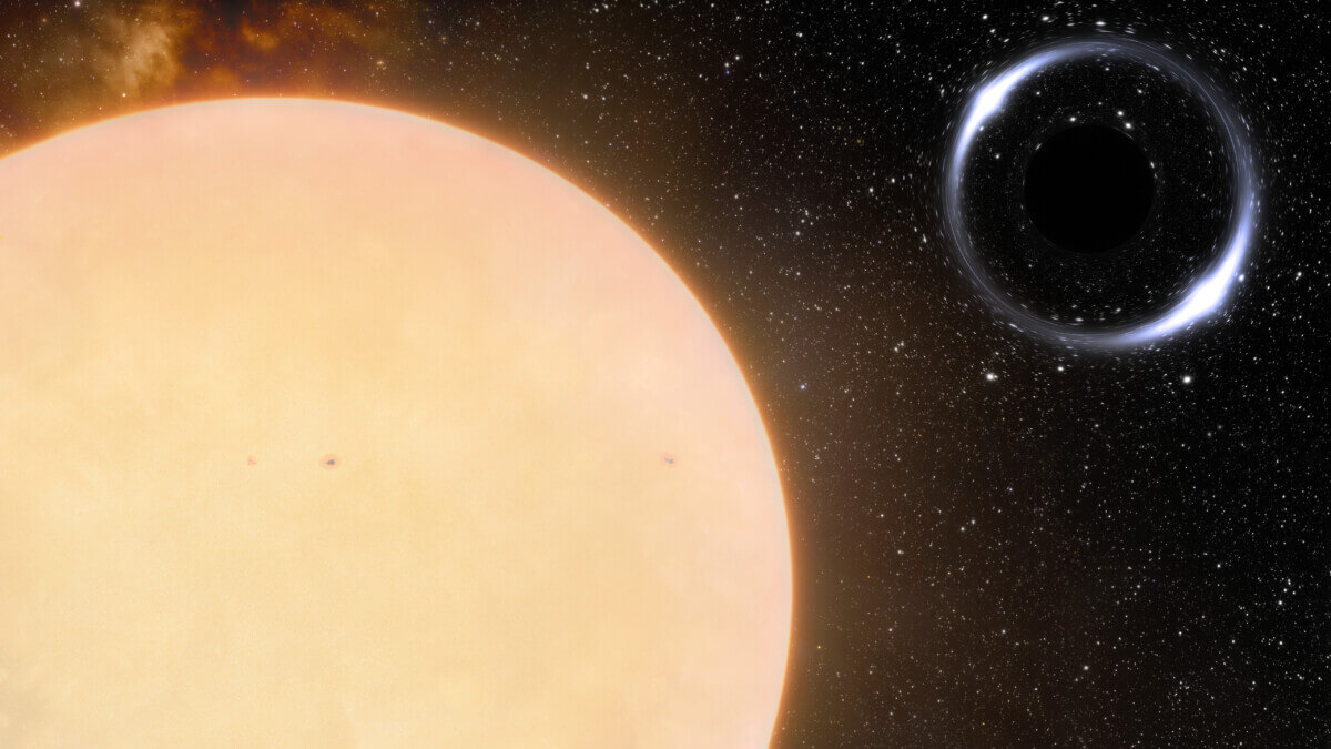 Artist’s impression of the closest black hole to Earth and its