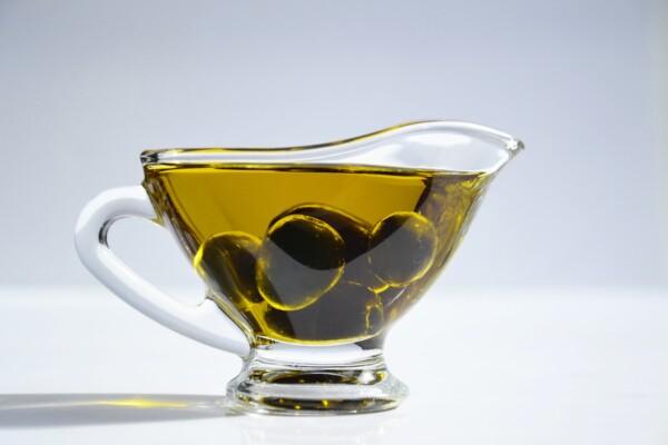 Olive oil in a bowl