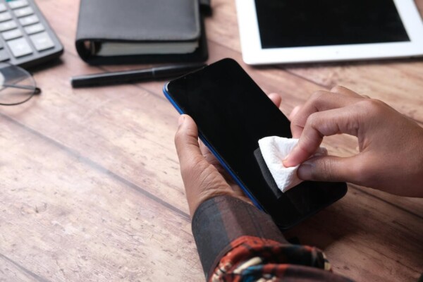 cleaning smartphone