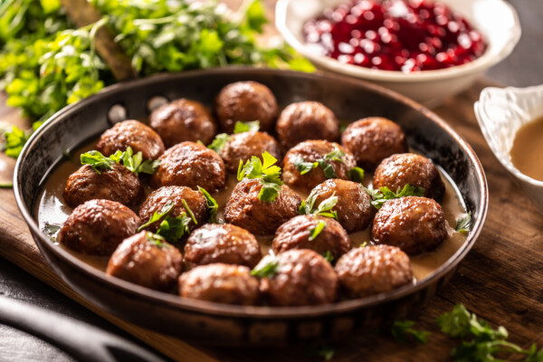 Meatballs in a pan