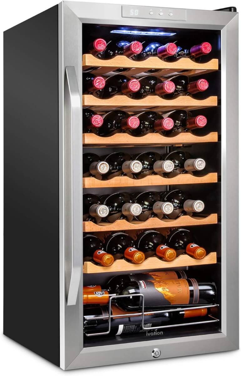 Ivation 28-Bottle Compressor Wine Fridge