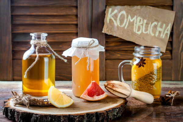 Kombucha in jars