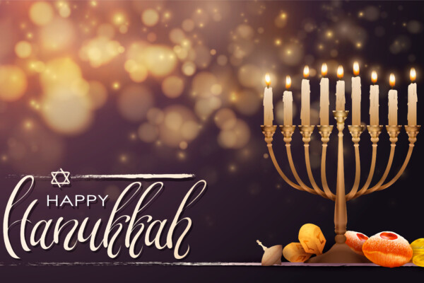 Happy Hanukkah image with Menorah