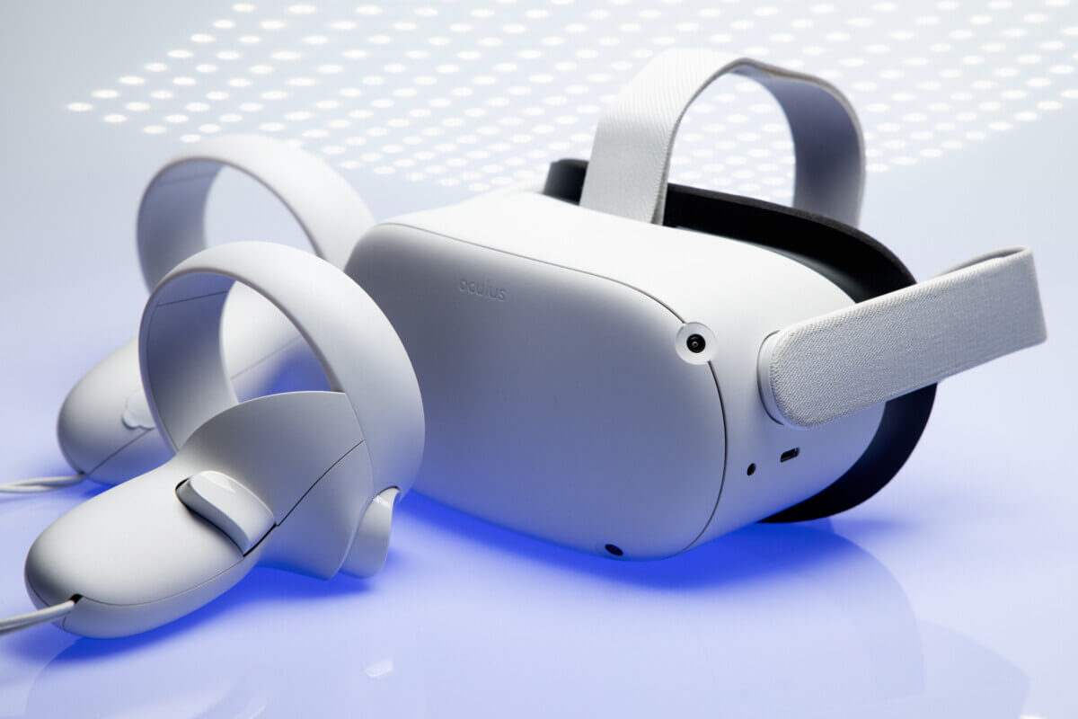 Meta virtual reality headset.