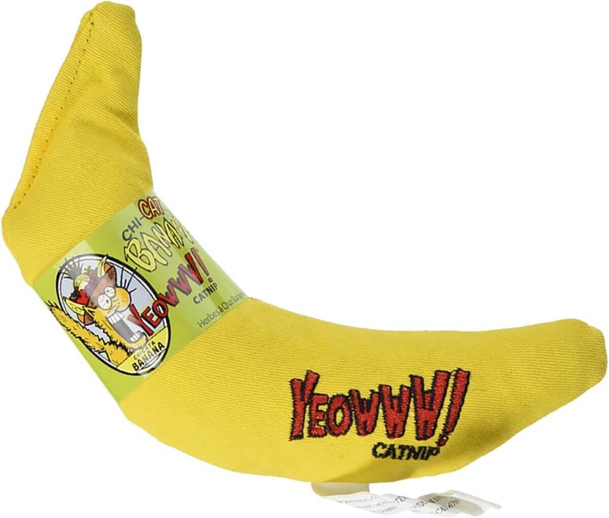 Catnip cat toy shaped like banana