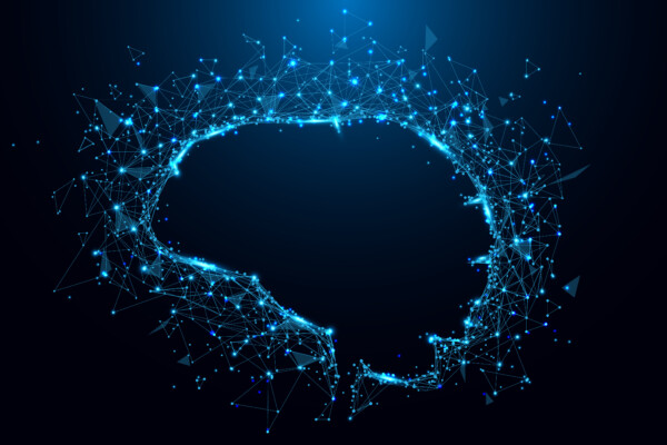 Outline of brain highlighted