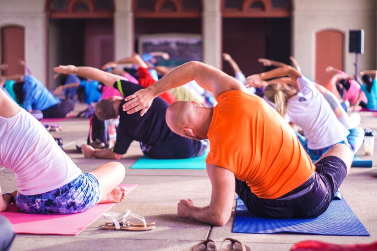 Group yoga class