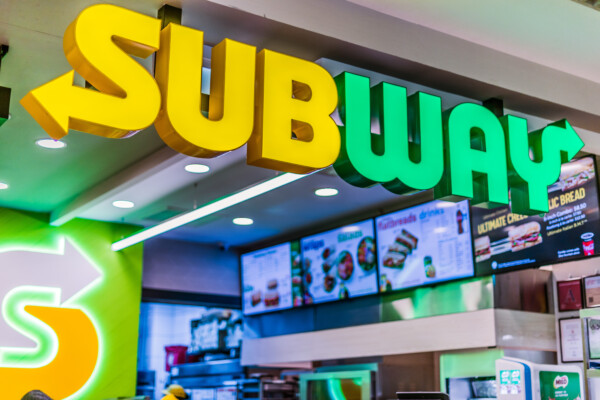 Front entrance to Subway restaurant