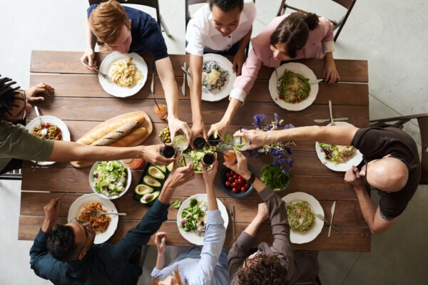 cheers at the dinner table