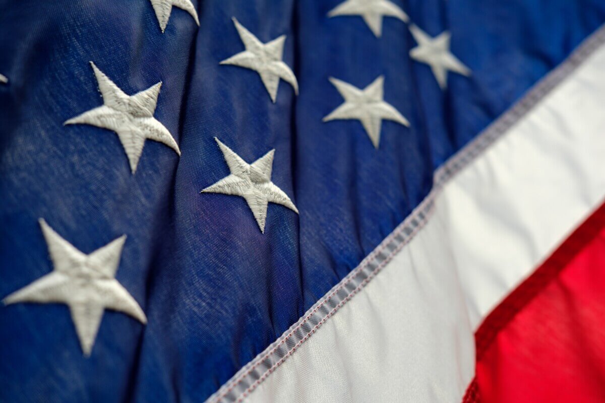 American flag close up