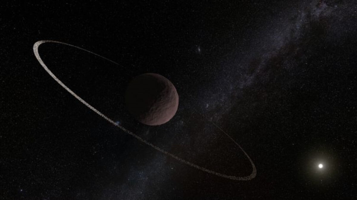 Artist's image of a distant planet with rings