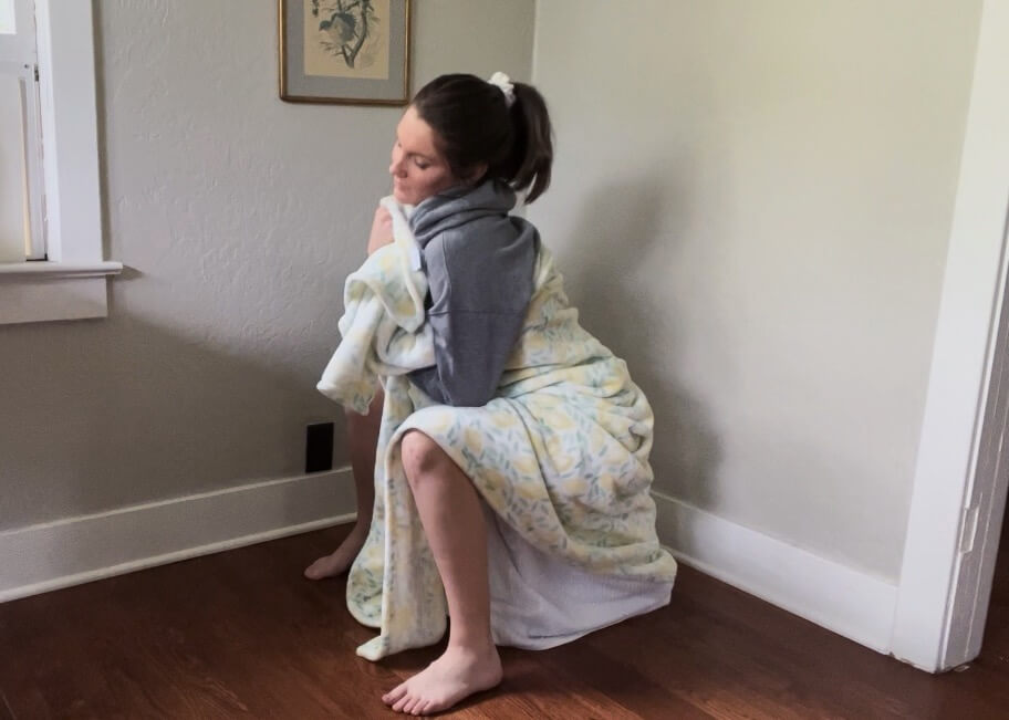 Kyleigh James practicing pelvic steaming.