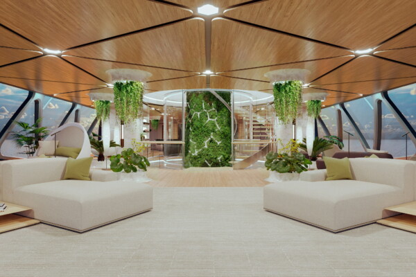 Interior view of Pegasus superyacht.