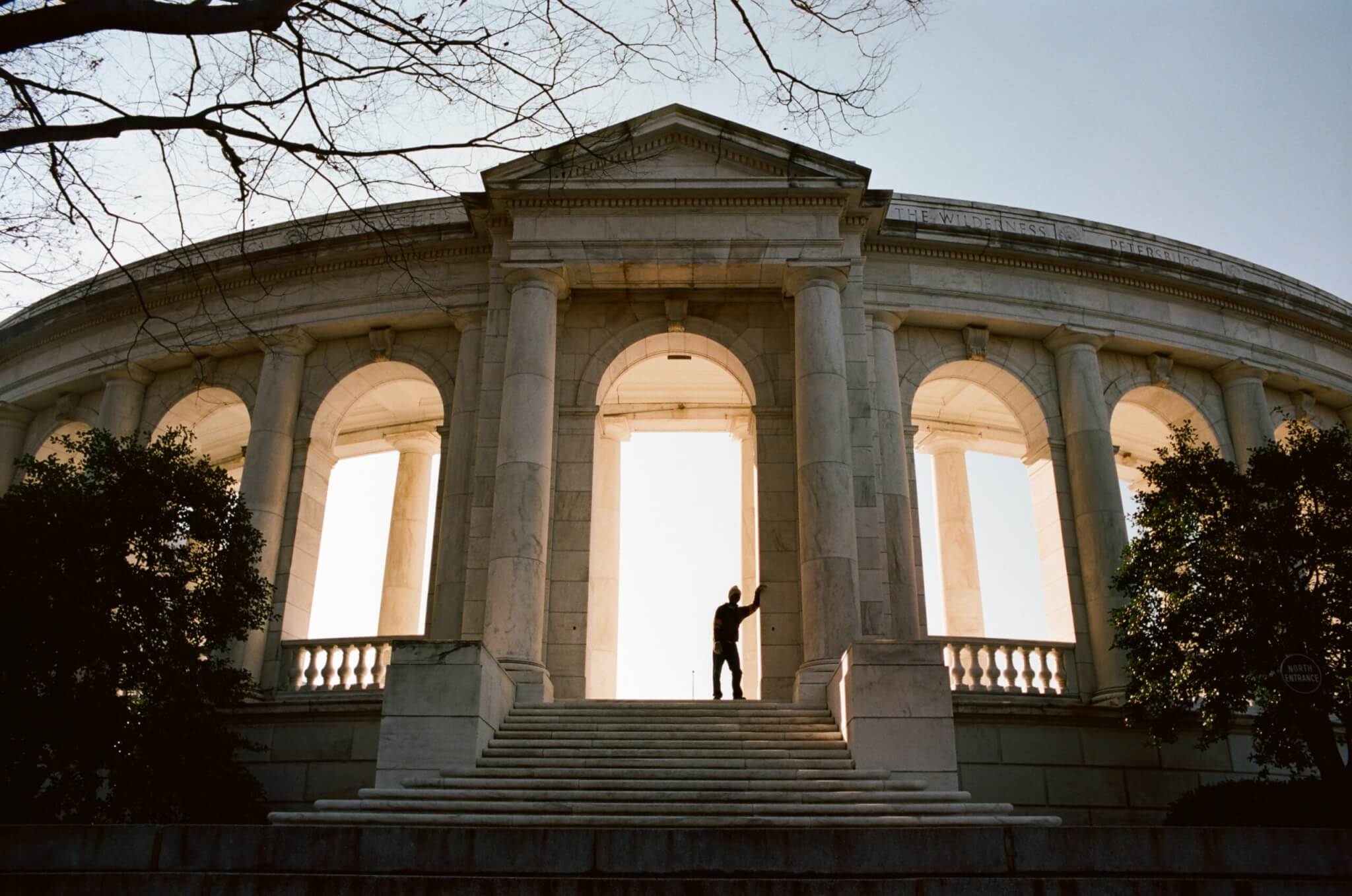 Silhouette at the National Cemetery in Arlington