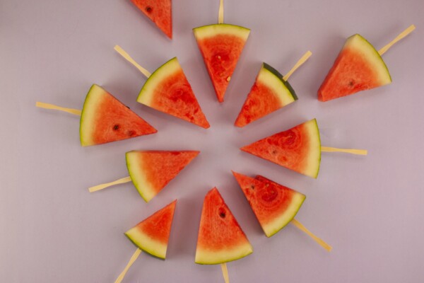 Watermelon made into popsicles
