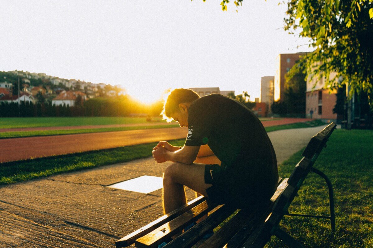 male athlete tired
