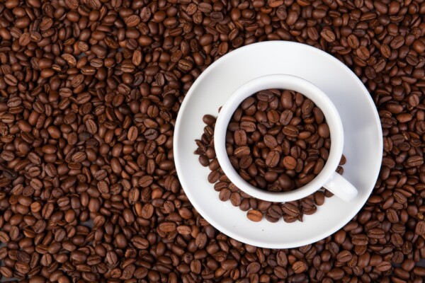 coffee cup and coffee beans