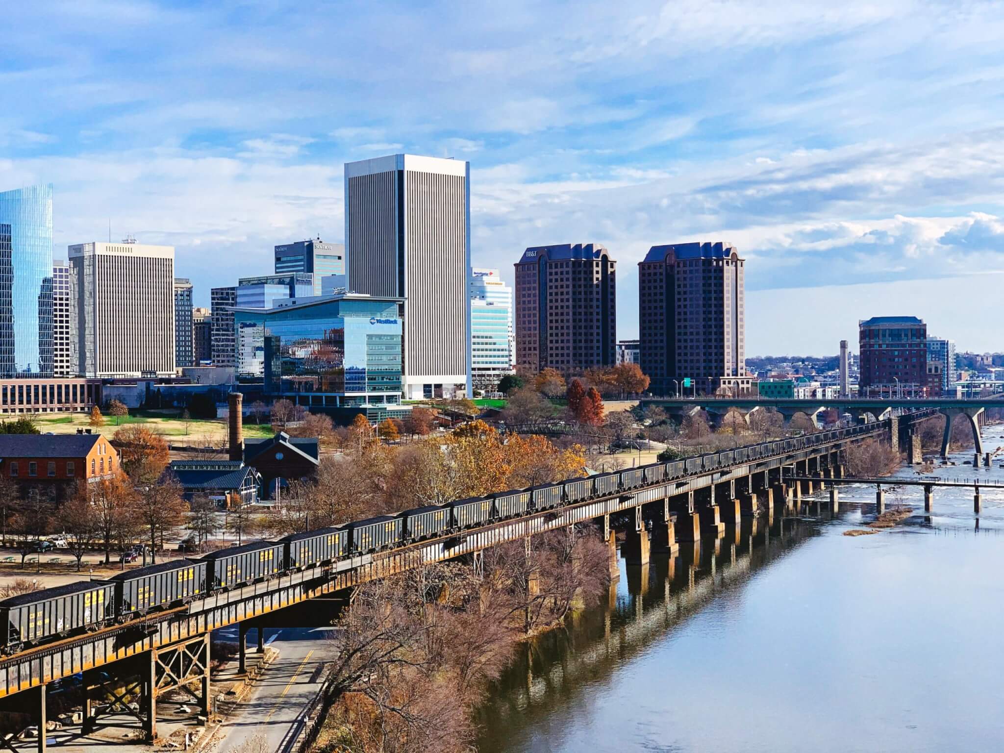the river along Richmond's downtown