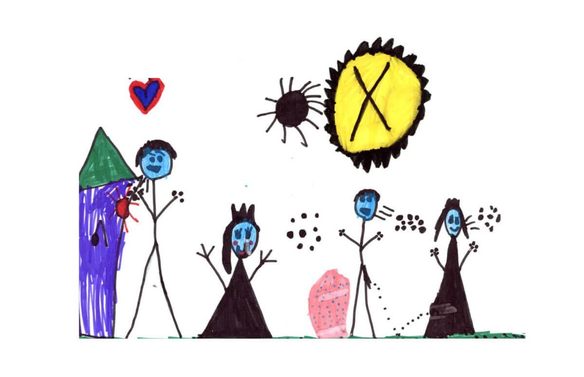 5-year-old’s drawing of COVID