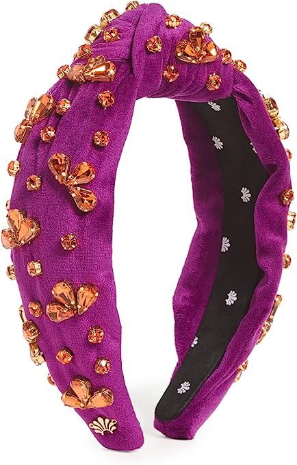 Lele Sadoughi Women's Crystal Bloom Velvet Knotted Headband