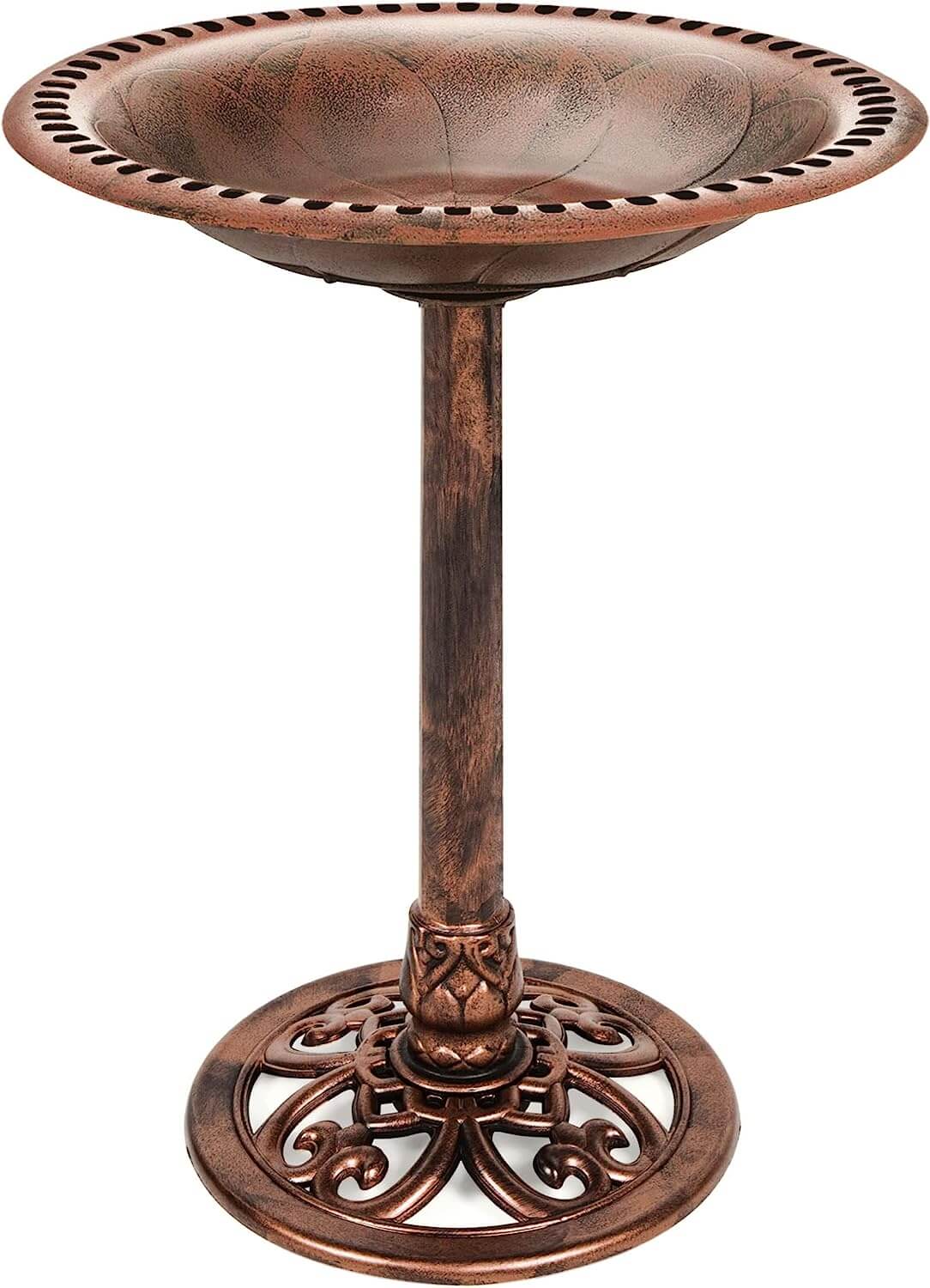 Best Choice Products Vintage Outdoor Resin Pedestal Bird Bath