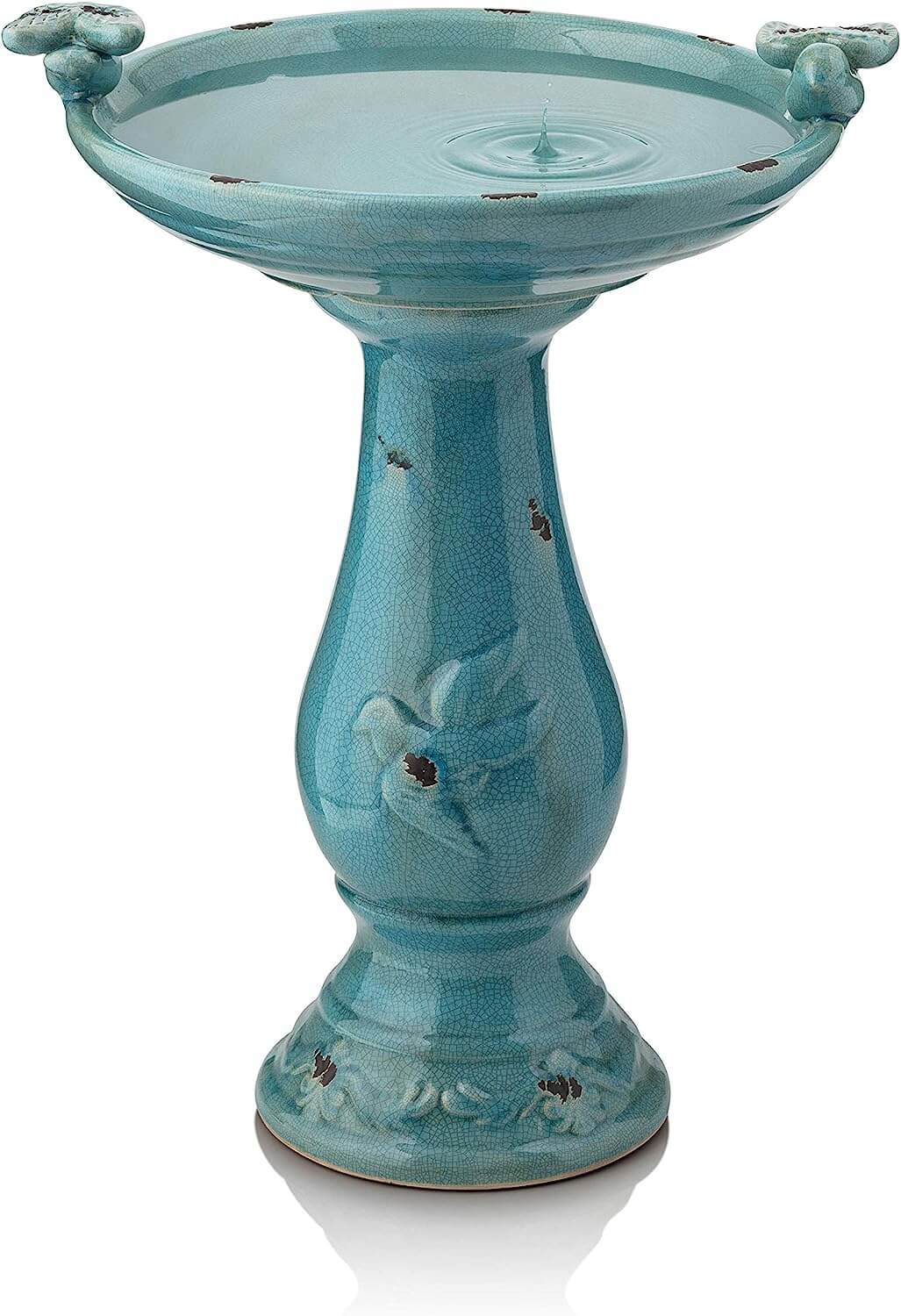 Alpine Corporation Ceramic Pedestal Bird Bath