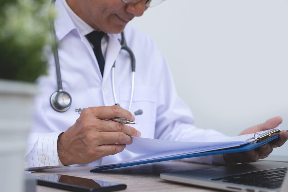 Doctor working in medical office