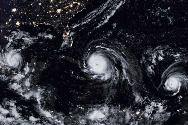 satellite image of hurricanes