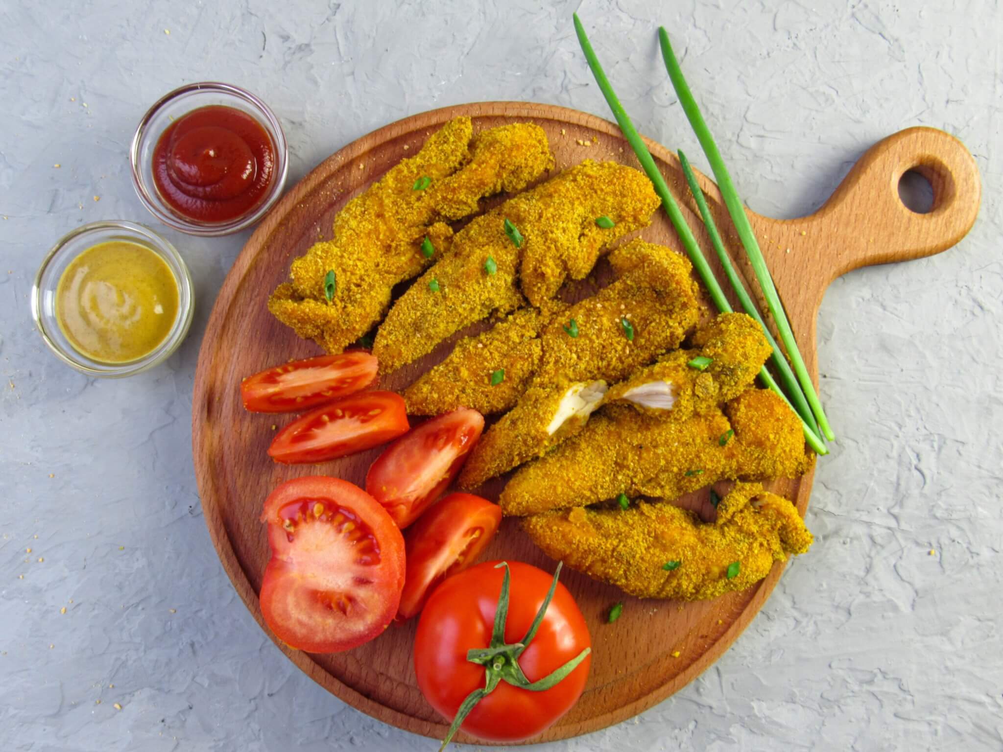 Plate with chicken fingers or tenders