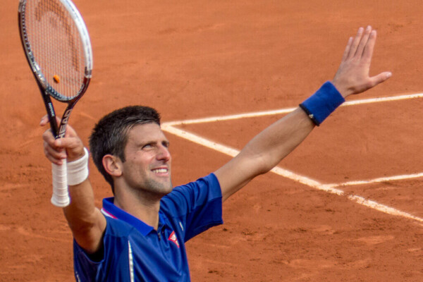 Novak Djokovic celebrating in tennis