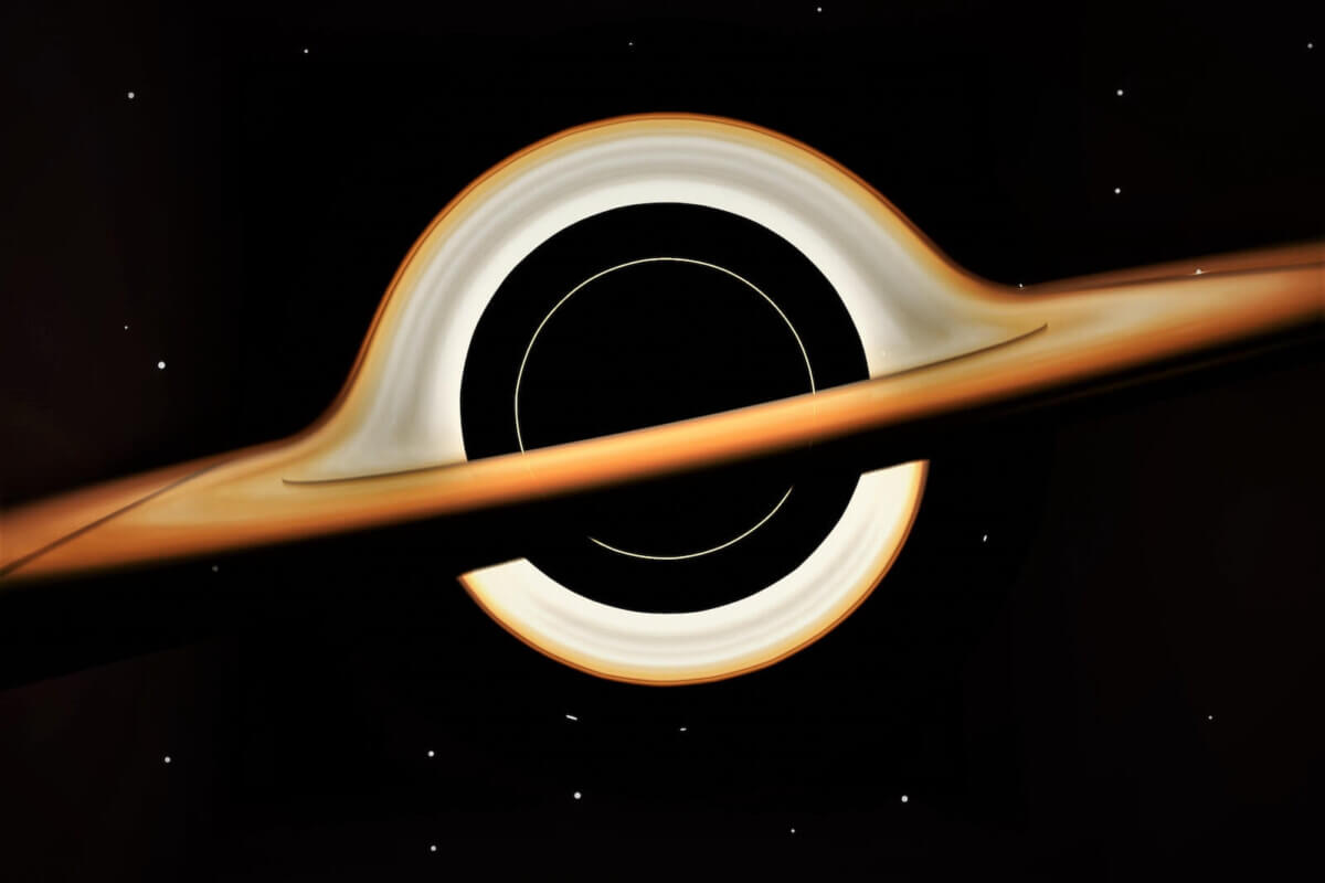 artist’s impression of a black hole in space