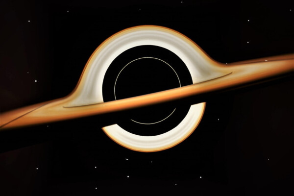 artist's impression of a black hole in space