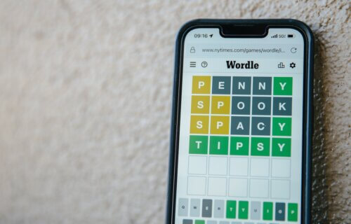 Wordle game on a mobile phone