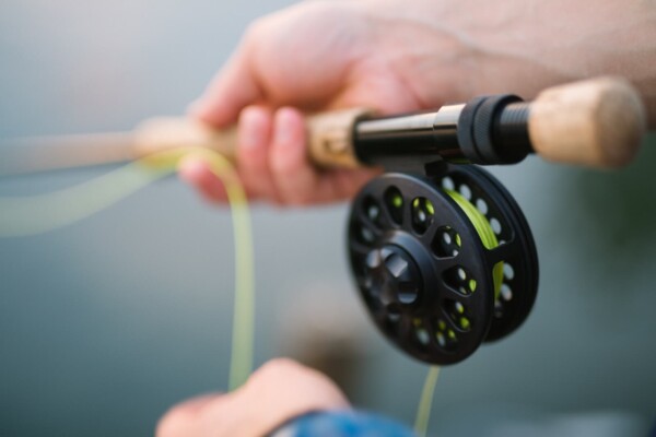 Person holding a fly fishing rod