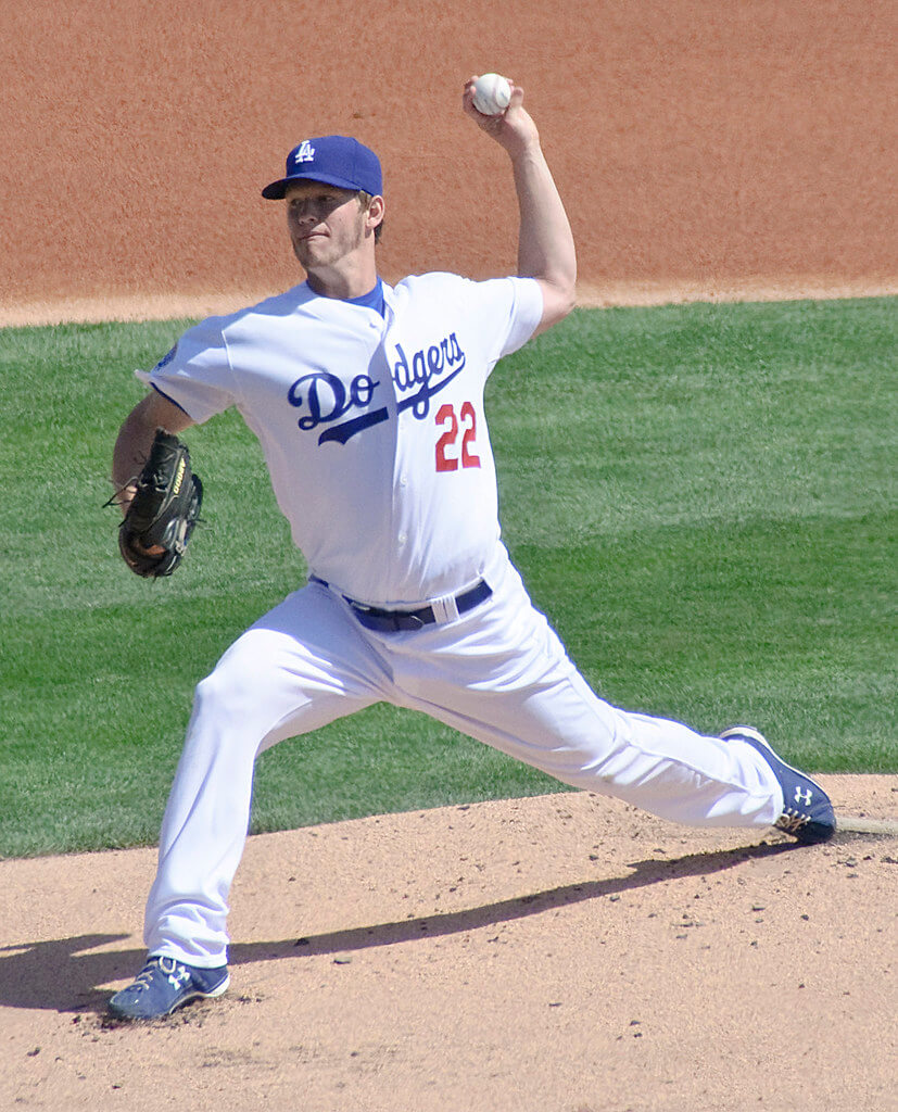 image of Clayton Kershaw throwing a pitch