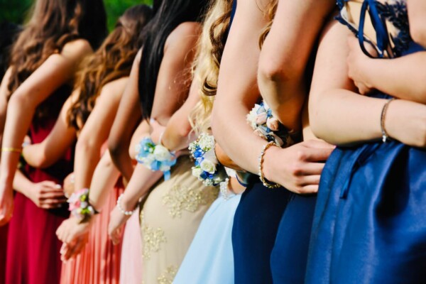 Girls in prom dresses
