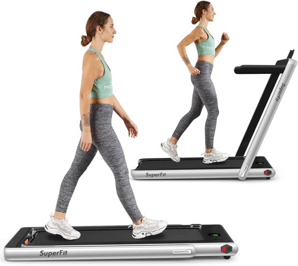 woman walking on treadmill