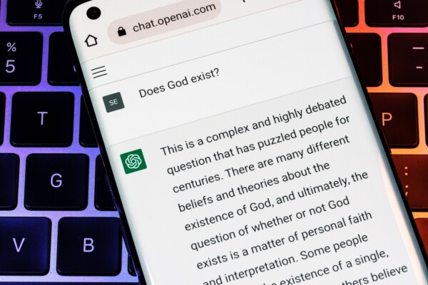 Screenshot of someone asking ChatGPT if God exists